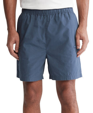 Calvin Klein Masculino Popeline Cintura Elástica Shorts Azul Tamanho Médio