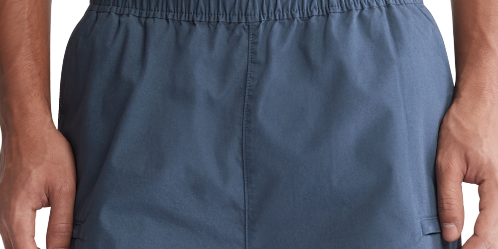 Calvin Klein Masculino Popeline Cintura Elástica Shorts Azul Tamanho Médio