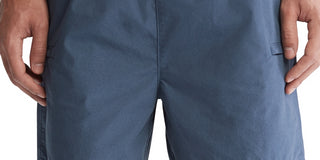 Calvin Klein Masculino Popeline Cintura Elástica Shorts Azul Tamanho Médio