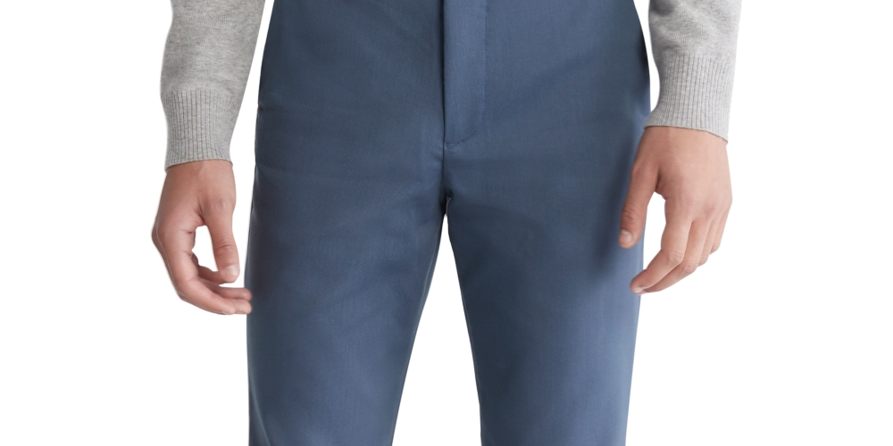 Calça Chino Calvin Klein Masculina Slim Fit Modern Stretch Azul Tamanho 36X30