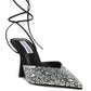Steve Madden Ravesh Scarpin Feminino com Cristal e Bico Fino Preto Tamanho 8,5 M