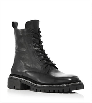 Botas femininas Aqua Aria com acabamento em strass, pretas, tamanho 9 M