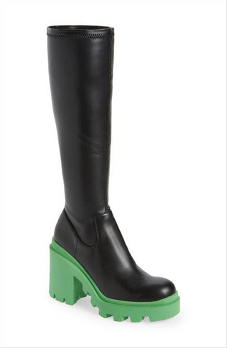 Steve Madden Roxanna Bota de cano alto preta/verde tamanho 9,5