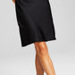 E agora este vestido feminino assimétrico com alças de corrente, preto, tamanho extragrande