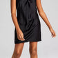 E agora este vestido feminino com decote halter e frente torcida, preto, tamanho grande