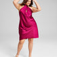 E agora este vestido feminino de cetim com decote em V, rosa, tamanho 2X