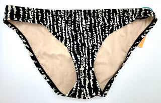 Calcinha de biquíni hipster feminina Kona Sol com cobertura média, preta, tamanho G