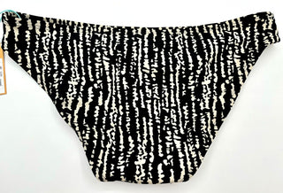 Calcinha de biquíni hipster feminina Kona Sol com cobertura média, preta, tamanho G