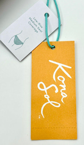 Calcinha de biquíni hipster feminina Kona Sol com cobertura média, preta, tamanho G