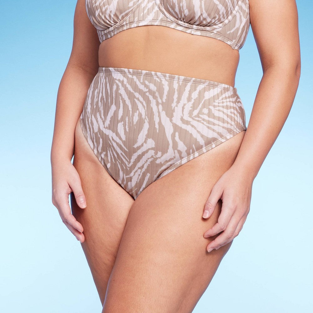 Biquíni Wild Fable Feminino com Estampa Animal Cintura Alta Perna Alta Cheeky 2X