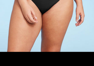 Calcinha de biquíni ultracheeky de perna alta feminina Wild Fable, preta, tamanho XXS