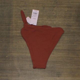 Calcinha de biquíni Cheeky de cintura alta Wild Fable para mulheres na cor ferrugem - tamanho P