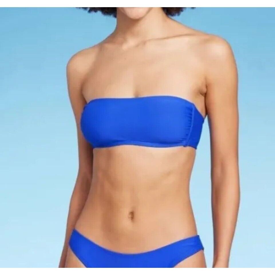 Top de biquíni feminino Wild Fable azul cobalto tamanho XXS