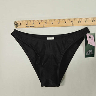 Calcinha de biquíni feminina Wild Fable preta e atrevida de cintura alta, tamanho XXS