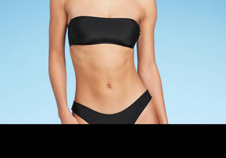 Top de biquíni preto estilo bandeau - tamanho P feminino da Wild Fable