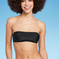 Top de biquíni feminino preto tipo bandeau da Wild Fable, tamanho XXS