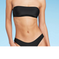 Top de biquíni feminino preto tipo bandeau da Wild Fable, tamanho XXS