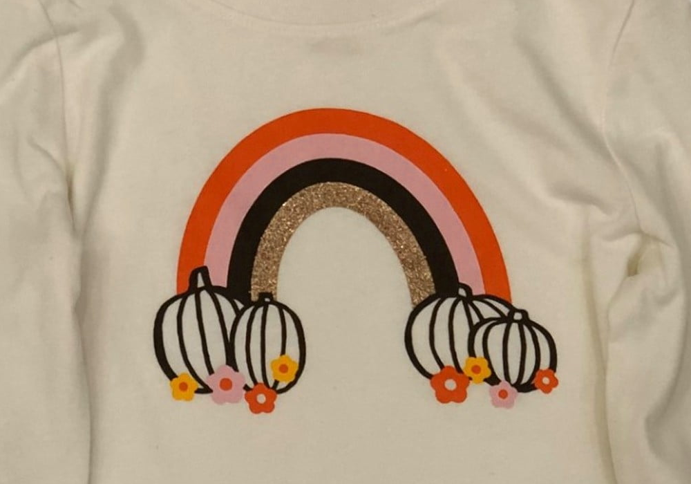 Camiseta de abóbora arco-íris para meninas - Halloween/Ação de Graças, tamanho 5T, cor variável