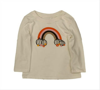 Camiseta de abóbora arco-íris para meninas - Halloween/Ação de Graças, tamanho 5T, cor variável