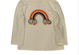 Camiseta de abóbora arco-íris para meninas - Halloween/Ação de Graças, tamanho 5T, cor variável