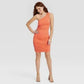 Vestido curto de malha franzida A New Day laranja tamanho G