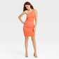 Vestido curto de malha franzida A New Day laranja tamanho G