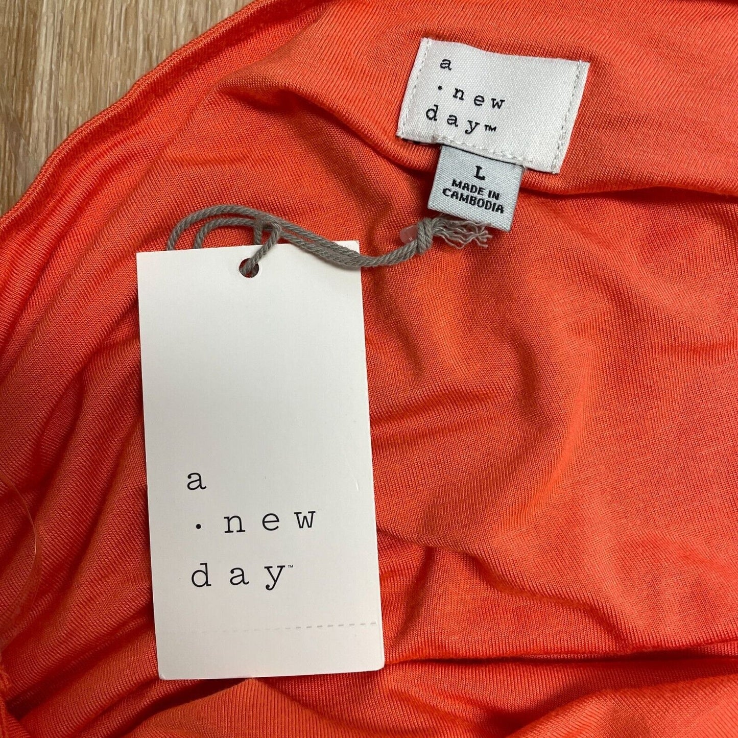 Vestido curto de malha franzida A New Day laranja tamanho G