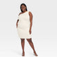 Vestido curto de malha franzida creme A New Day Woman, tamanho XXL
