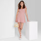 Vestido skatista feminino Wild Fable, cor lilás, manga curta, ajuste flare, malha, tamanho P