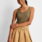 Regata feminina Future Collective Rib-Knit - Verde-oliva escuro, tamanho M, por Reese Blutstein