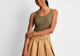 Regata feminina Future Collective Rib-Knit - Verde-oliva escuro, tamanho M, por Reese Blutstein