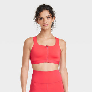 Sutiã esportivo feminino All In Motion vermelho de alta sustentação tamanho 36DD