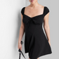 Vestido skatista preto Wild Fable feminino, manga curta e ajuste flare, tamanho mini médio