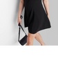 Vestido skatista preto Wild Fable feminino, manga curta e ajuste flare, tamanho mini médio