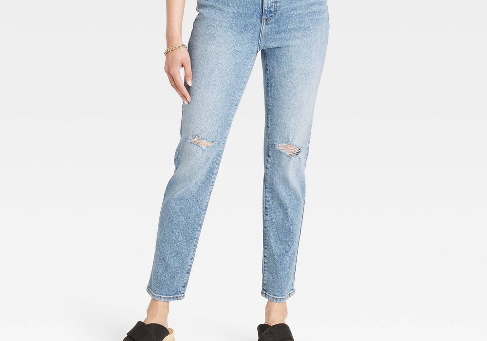 Calça Jeans Slim Feminina Universal Thread - Azul Claro Tamanho 8 Curta