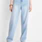 Calça jeans feminina Future Collective de cintura média e caimento largo - Alani Noelle Azul, tamanho 10