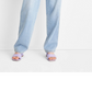 Calça jeans feminina Future Collective de cintura média e caimento largo - Alani Noelle Azul, tamanho 10