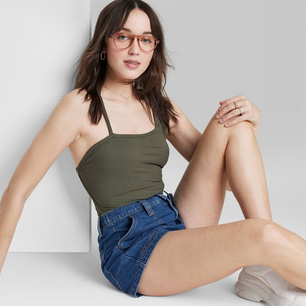 Body feminino verde oliva Wild Fable XL - costas abertas