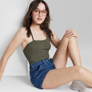 Body feminino verde oliva Wild Fable XL - costas abertas