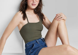 Body feminino verde oliva Wild Fable XL - costas abertas