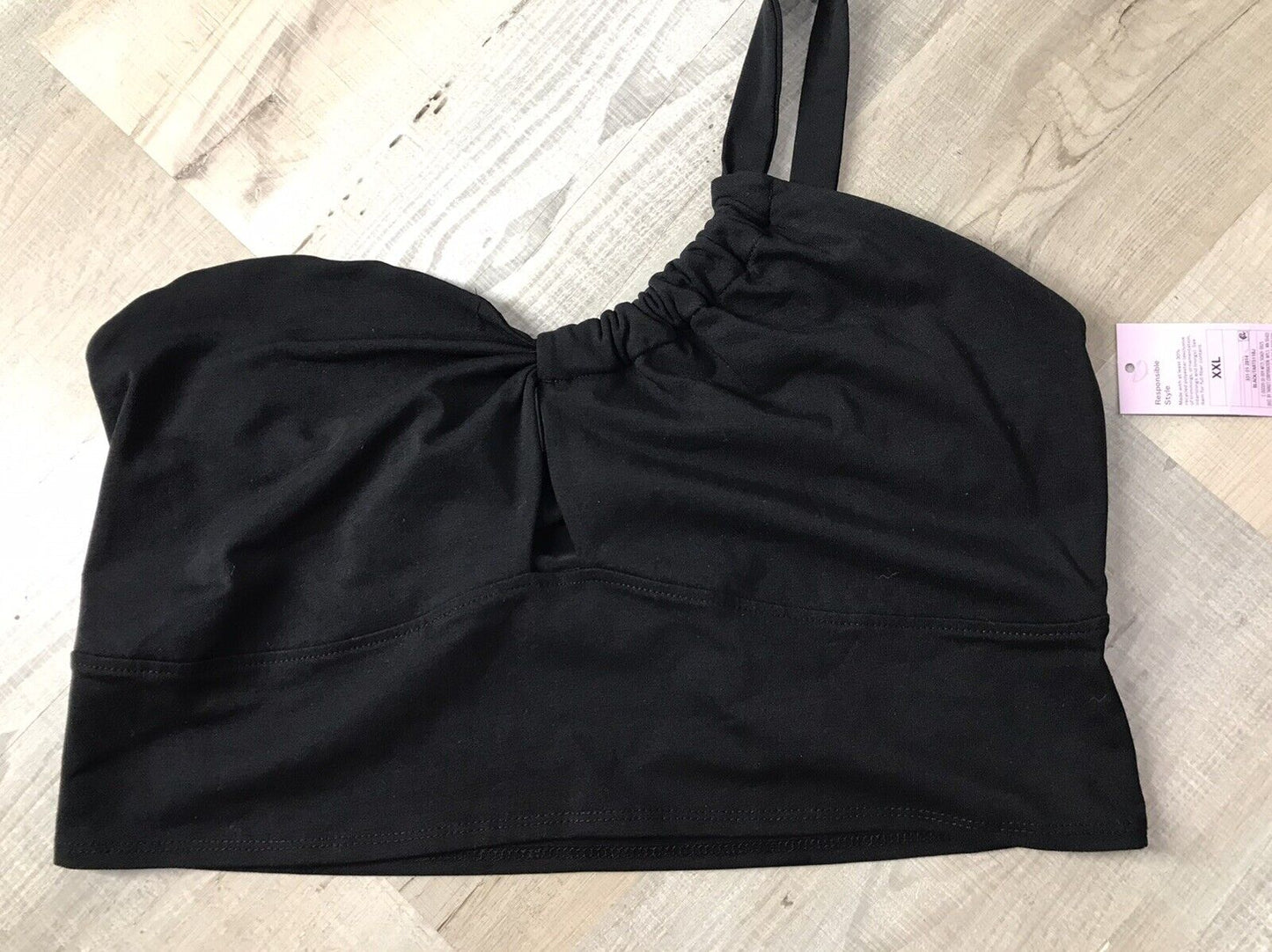 Wild Fable Top feminino preto com recortes minúsculos tamanho XXL