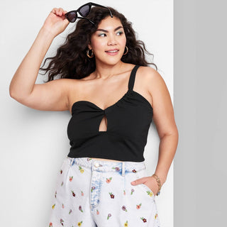 Wild Fable Top feminino preto com recortes minúsculos tamanho XXL