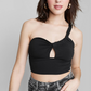 Wild Fable Top feminino preto recortado tamanho XXS