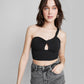 Wild Fable Top feminino preto recortado tamanho XXS