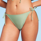 Calcinha de biquíni verde suave com amarração lateral - Tamanho P feminino da Wild Fable