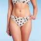 Calcinha de biquíni Kona Sol Cream média feminina com estampa de bolinhas franzida hipster tamanho M