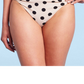 Calcinha de biquíni Kona Sol Cream média feminina com estampa de bolinhas franzida hipster tamanho M