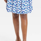 Mini saia evasê em camadas Knox Rose Blue Ikat feminina, tamanho P