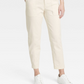 Calça Chino Feminina Slim Fit de Cintura Alta A New Day, Creme, Tamanho 10