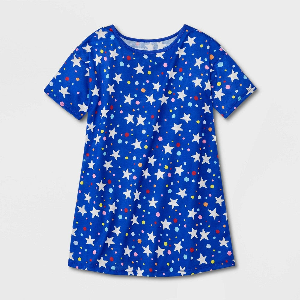 Camisola de manga curta Cat &amp; Jack Girls Azul Tamanho P